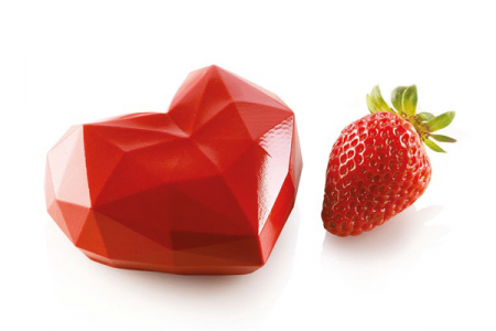 Forme de Silicon Cofetarie - Forma Silicon Inima Amorini Origami 3D 7.4 x 8.3 x h 4.5, 6 cavitati (AMORINI 110)
