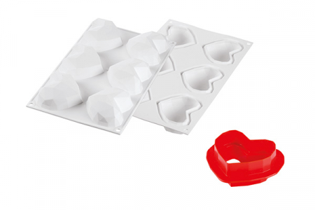 Forma Silicon Inima Amorini Origami 3D 7.4 x 8.3 x h 4.5, 6 cavitati (AMORINI 110) [2]