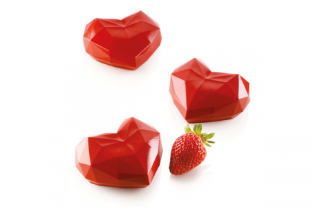 Forme de Silicon Cofetarie - Forma Silicon Inima Amorini Origami 3D 7.4 x 8.3 x h 4.5, 6 cavitati (AMORINI 110)