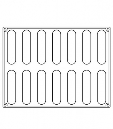 Forme de Silicon Cofetarie - Forma Silicon Bachour, Monoportii Pastel, 12.5 x 2.8 x h 2.8 cm, 90 ml, 14 cavitati