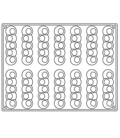 Forme de Silicon Cofetarie - Forma Silicon Bachour, Monoportii Pelota, 13 x 3.2 x h 2.8 cm, 90 ml, 14 cavitati