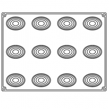 Forme de Silicon Cofetarie - Forma Silicon Bachour, Monoportii Polly, Ø 6.5 x h 5 cm, 90 ml, 12 cavitati
