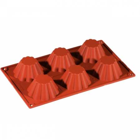 Forme 17.5x30cm Monoportii, Mignon - Forma Silicon Brioche/Savarina Ø7.9xh3.7 cm, 6 cavitati