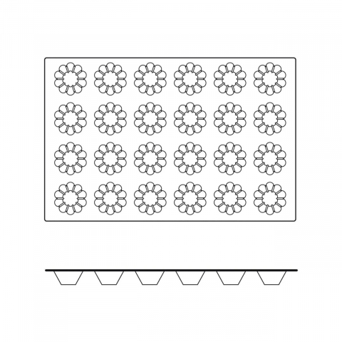 Forma Silicon Brioche/Savarina Monoportii Ø 7.9 x H 3.5 cm, 24 cavitati, 84 ml ( SQ001) [2]