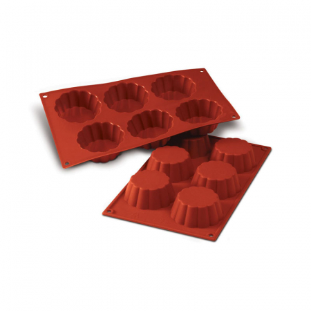 Oferta Cantitate - Forma Silicon Brioche/Savarina Ø 7.9 x H 3.7 cm, 6 cavitati (SF034)