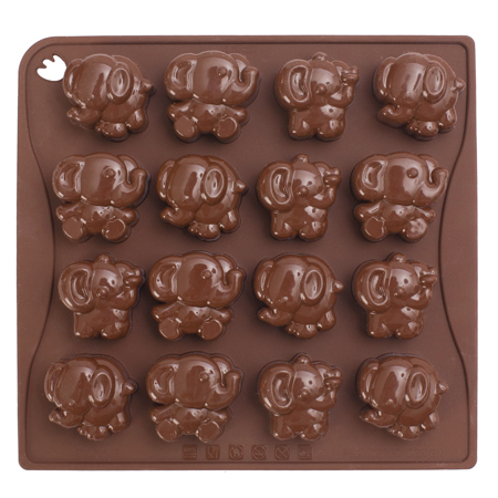 Forme de Silicon Cofetarie - Forma Silicon Chocoice Elefanti, 16 cavitati