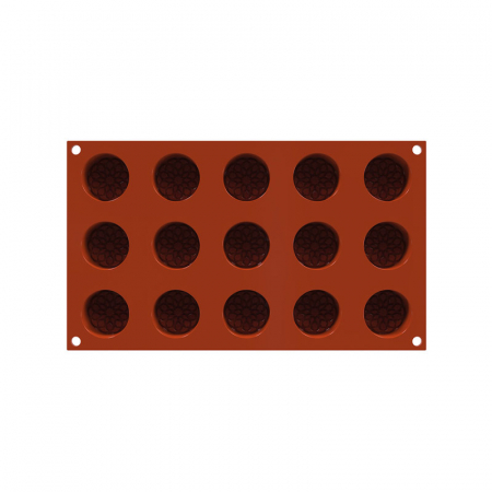 Forme 17.5x30cm Monoportii, Mignon - Forma Silicon Cilindru Decor Maur Ø 4 x H 1.6 cm, 15 cavitati, 19 ml (SF378)