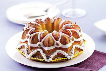 Forme Silicon pentru Torturi si Prajituri - Forma Silicon Cozonac Star Bundt Ø24xH10 cm, cu Inel