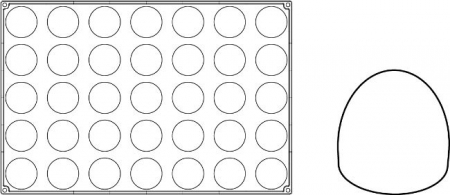 Forma Pavoflex 60x40 cm Cupola Ø6xh5.8 cm, 35 cavitati, 110 ml [3]