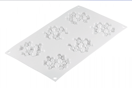 Forma Silicon Decor Top/Insertie, Fagure Ø 7.5 x H 0.8 cm, 6 cavitati (MIEL 18) [3]