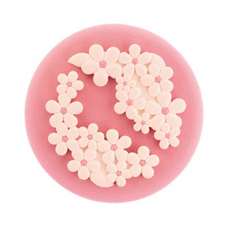 Forme Silicon pentru Decor si Plating - Forma Silicon Decor Top/Insertie Flora Ø 14 x H 1 cm, 2 cavitati, 80 ml