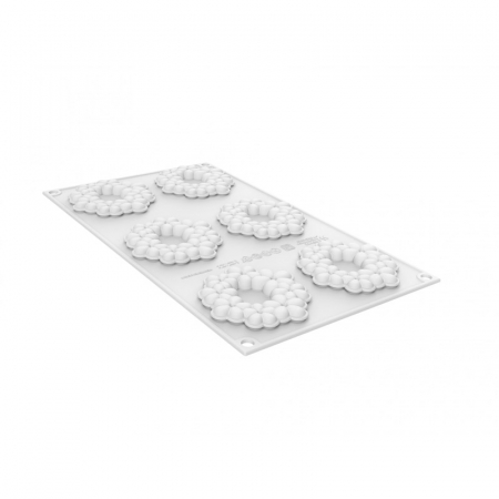 Forme Silicon pentru Decor si Plating - Forma Silicon Decor Top/Insertie Flora Ø 7.5 x H 0.75 cm, 6 cavitati, 19 ml