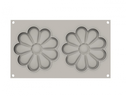 Forma Silicon Decor Top/Insertie, Flower Ø14xH1cm, 2 cavitati, 200 ml [2]