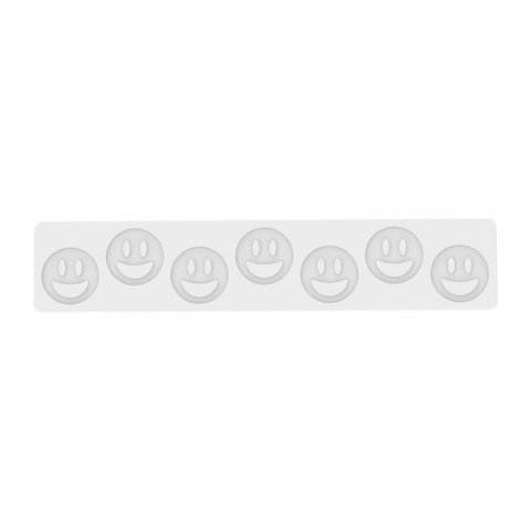 Forme Silicon pentru Decor si Plating - Forma Silicon Decor Top/Insertie, Smiley Face Ø 5 x H 0.2 cm, 7 cavitati, 2 ml