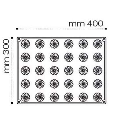Forme 30x40cm Monoportii, Mignon - Forma Silicon Delice, Mignon Ø 3.6 x h 2.9 cm, 18 ml, 30 cavitati