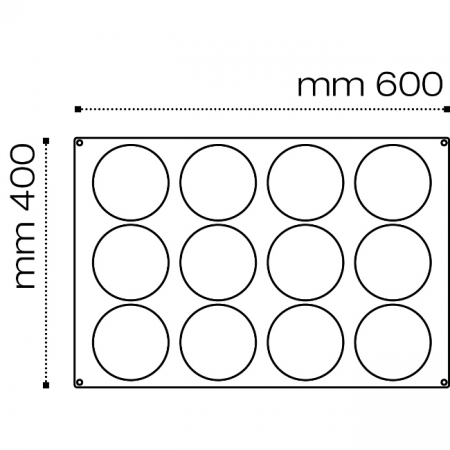 Forma Pavoflex 60x40 cm Discuri Ø12xH3 cm, 12 cavitati, 110 ml [4]