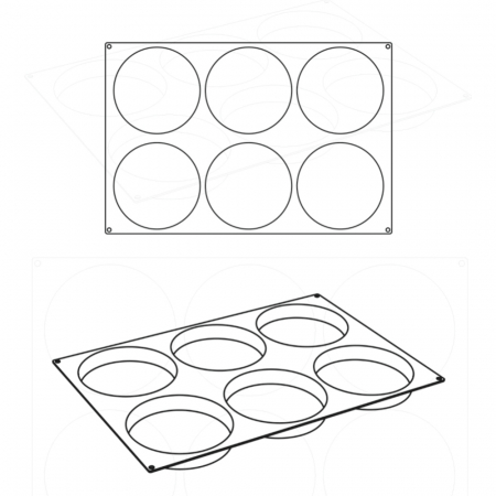 Forma Pavoflex 60x40 cm Discuri Ø16xH3 cm, 6 cavitati, 140 ml [2]