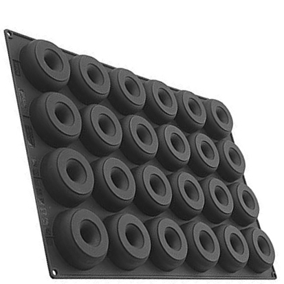 Forme 60x40cm Monoportii, Mignon - Forma Silicon Donuts Monoportii Ø 8.5 x h 2.9 cm, 24 cavitati, 133 ml (SQ059)