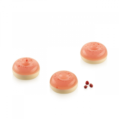 Forme 17.5x30cm Monoportii, Mignon - Forma Silicon Donuts Ø 3.4 x H 1.6 cm, 18 cavitati x 12 ml