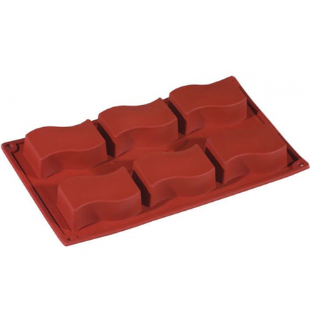 Forme de Silicon Cofetarie - Forma Silicon Dreptunghi Ondulat 8x4.5xh2.5 cm, 6 cavitati