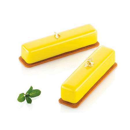 Forme de Silicon Cofetarie - Forma Silicon Eclair Stripes 13 x 2.8 x H 2.8 cm, 8 cavitati, 95 ml