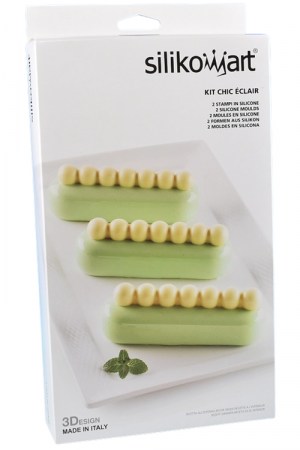 Forme de Silicon Cofetarie - Forma Silicon Ecler Chic 13 x 3.8 x H 4 cm, Kit 2 forme x 6 cavitati x 140 ml