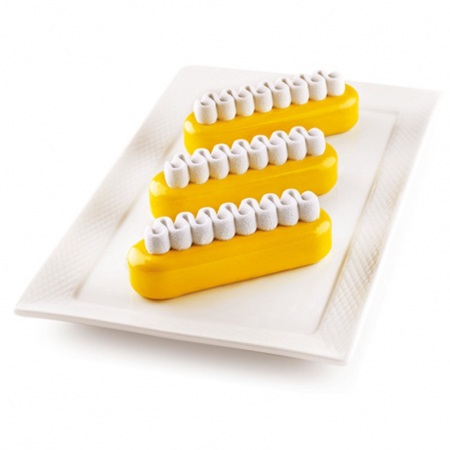 Forme de Silicon Cofetarie - Forma Silicon Ecler Pop 13 x 3.8 x H 4 cm, Kit 2 forme x 6 cavitati x 140 ml