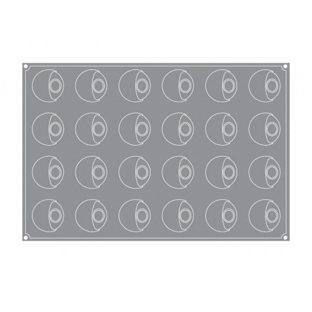 Forme 60x40cm Monoportii, Mignon - Forma Pavoflex 60x40 cm Eclipsa Ø7.2xh4.1 cm, 24 cavitati, 110 ml