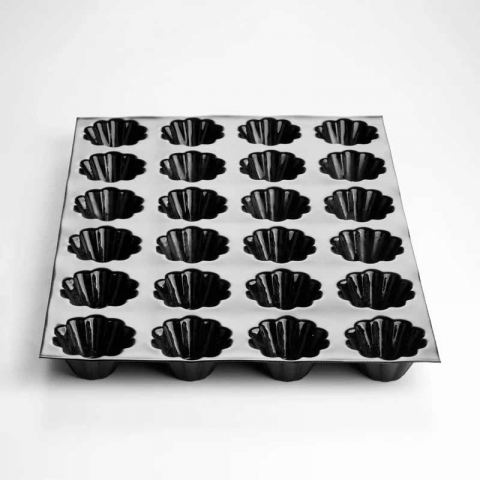 Forme Silicon Microforate - Forma Silicon Fiberform 60x40cm 24 cavit. Brioche Ø 8 x H 4 cm, 100 ml
