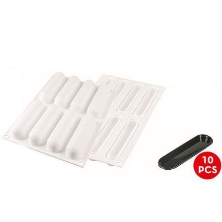 Forme 17.5x30cm Monoportii, Mignon - Forma Silicon Fingers Monoportii 13 x 2.7 X h 2.7 cm, 10 Tavite + Decupator