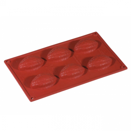 Forme de Silicon Cofetarie - Forma Silicon Fruct Cacao 7.6x4.6xh2.3 cm, 6 cavitati