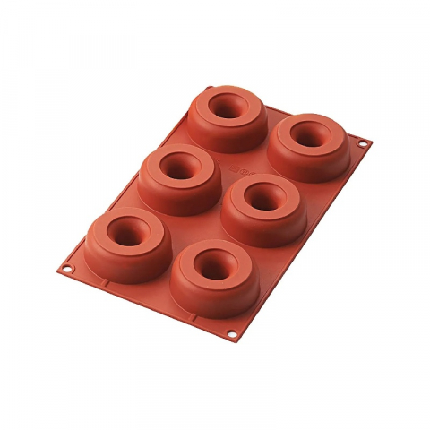 Forme de Silicon Cofetarie - Forma Silicon Gogosi Donuts Ø 7.5 x H 2.8 cm, 6 cavitati (SF170)
