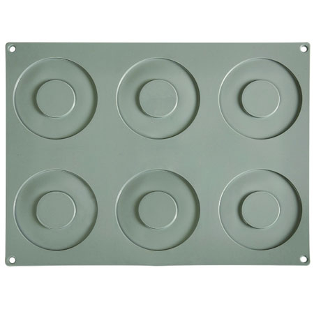 Forme Silicon pentru Decor si Plating - Forma Silicon Gourmand Cerc mare Ø 11 x H 0.35 cm, 6 cavitati