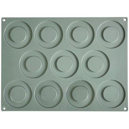 Forme Silicon pentru Decor si Plating - Forma Silicon Gourmand Cerc mic Ø 9 x H 0.35 cm, 11 cavitati