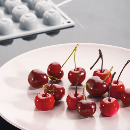 Forme Silicon pentru Decor si Plating - Forma Silicon Gourmand Cirese 2.6 x 1.2 x H 1.2 cm, 35 cavitati