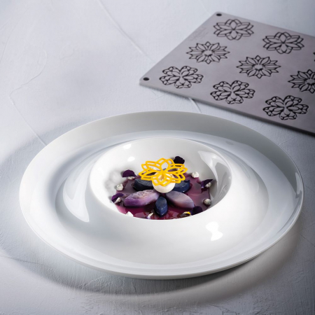 Forme Silicon pentru Decor si Plating - Forma Silicon Gourmand Mandala 3 Modele Ø 5.5 x H 0.2 cm, 12 cavitati