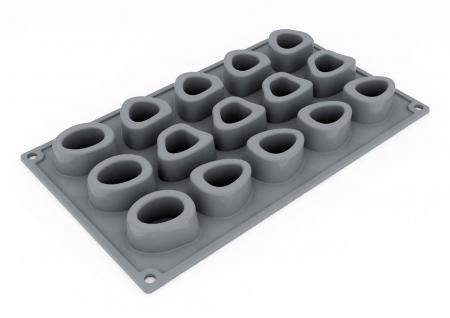 Forme Silicon pentru Decor si Plating - Forma Silicon Gourmand Ossobuco 4.8 x 4 x H 2.3 cm, 15 cavitati