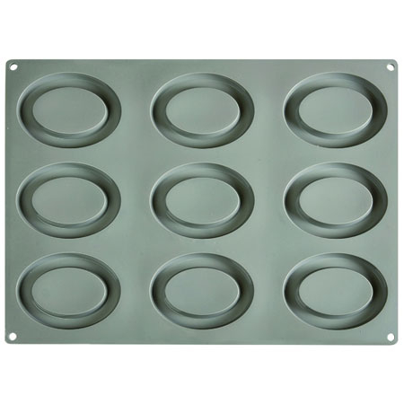 Forme Silicon pentru Decor si Plating - Forma Silicon Gourmand Oval 10.5 x 8 x H 1 cm, 9 cavitati