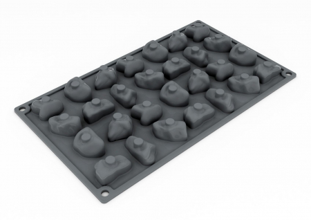 Forme Silicon pentru Decor si Plating - Forma Silicon Gourmand Pietricele 3.9 x 2.9 x H 1.8 cm, 28 cavitati