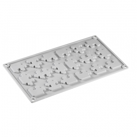 Forme Silicon pentru Decor si Plating - Forma Silicon Gourmand Puzzle 9 x 9 x H 0.4 cm, 18 cavitati
