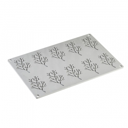 Forme Silicon pentru Decor si Plating - Forma Silicon Gourmand Ramuri 7.8 x 4.8 x H 0.2 cm, 10 cavitati