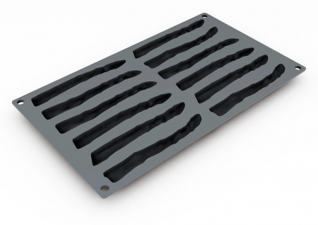 Forme Silicon pentru Decor si Plating - Forma Silicon Gourmand Sparanghel 12.9 x 1.9 x H 1.4 cm, 12 cavitati