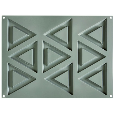 Forme Silicon pentru Decor si Plating - Forma Silicon Gourmand Triunghi 12 x 12 x H 1 cm, 9 cavitati