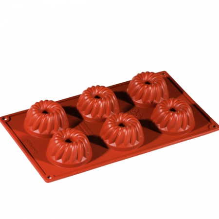 Forme 17.5x30cm Monoportii, Mignon - Forma Silicon Gugelhuph Ø6xh3.3 cm, 6 cavitati