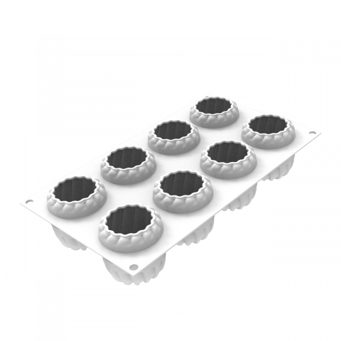 Forme 17.5x30cm Monoportii, Mignon - Forma Silicon Harmony Ø 6 x H 6.7 cm, 8 cavitati x 150 ml