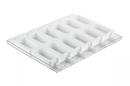 Forma Silicon Inghetata Cremino, 2 forme x 6 cavitati 9.2 x 4.5 x H 2.3 cm + tavita + 50 bastonase [3]
