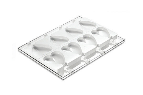 Matrite, Forme Inghetata, Gelaterie - Forma Silicon Inghetata Heart IC, 2 forme silicon x 4 cav. 9.1 x 8.5 x H 2.3 cm, 96 ml