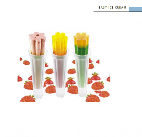 Cofetarie - Ustensile - Forma Silicon Inghetata Lolly, 3 forme silicon x Ø 4.1 x H 20 cm, 72 ml