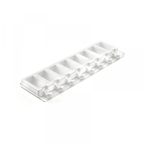 Matrite, Forme Inghetata, Gelaterie - Forma Silicon Inghetata Mini Chic, 2 forme x 8 cav. 6.9 x 3.8 x H 1.8 cm, 38 ml, 100 bastonase