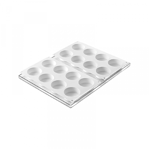 Matrite, Forme Inghetata, Gelaterie - Forma Silicon Inghetata Mini Discotto, 2 forme silicon x 8 cav. Ø 6.3 x H 2.2 cm, 61 ml (BISC02M)